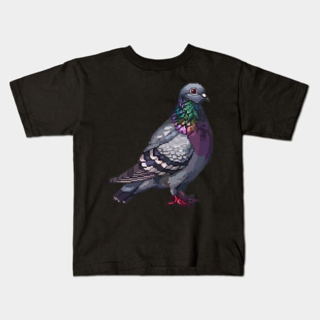 16-Bit Pigeon Kids T-Shirt by Animal Sphere